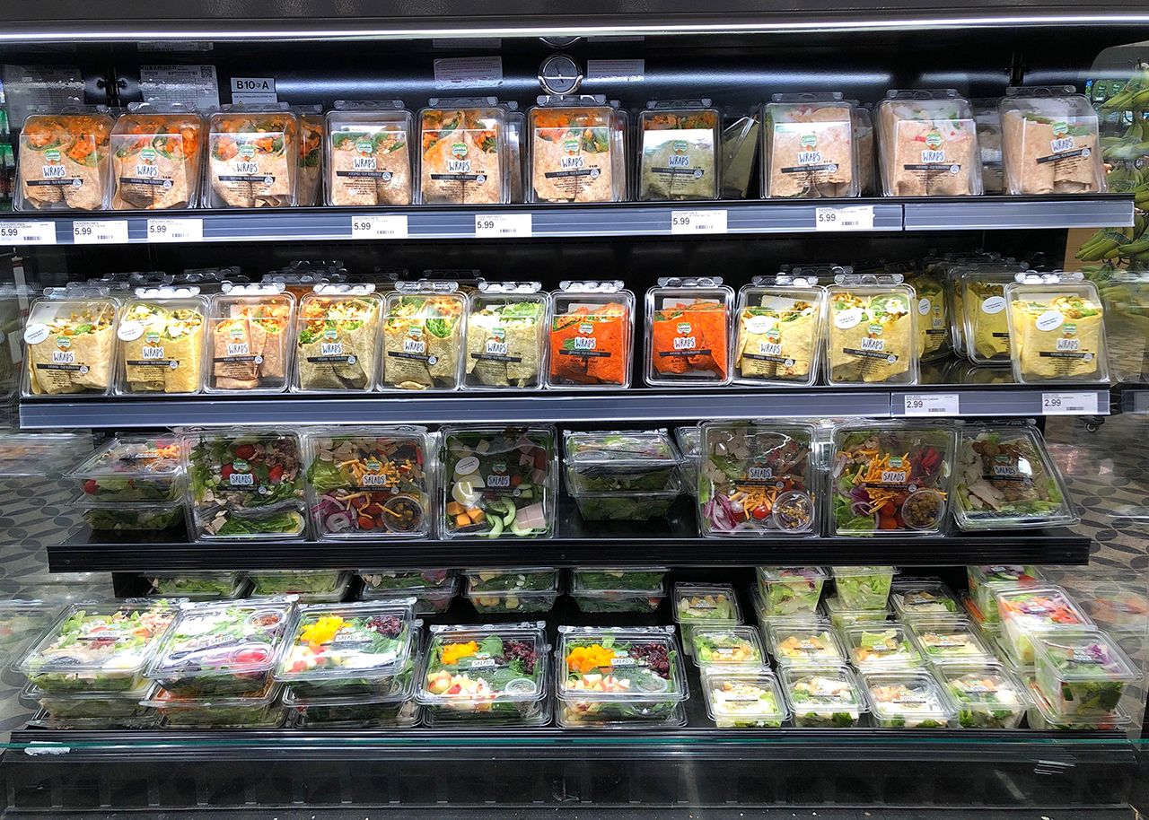 RTE foods in deli display case
