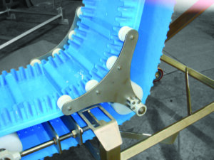 A sanitary belt conveyor is used for higher quality control in pet food processing.